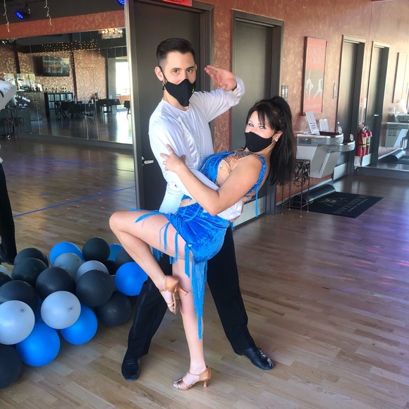 Ballroom blue dress - Picture 2 of 2